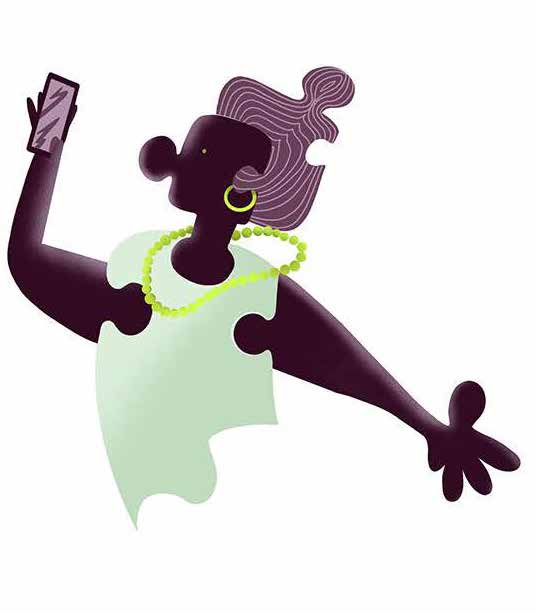 Character taking a selfie